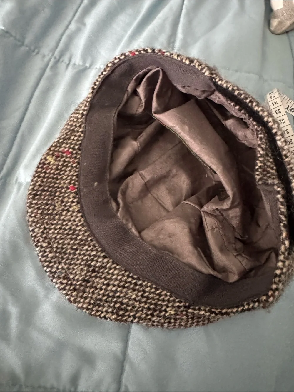 Kids Tweed Flat Cap in Brown with Multicolor Flecks